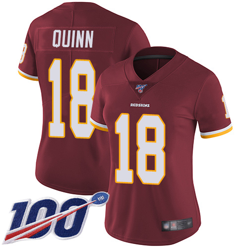 Washington Redskins Limited Burgundy Red Women Trey Quinn Home Jersey NFL Football #18 100th Season->women nfl jersey->Women Jersey